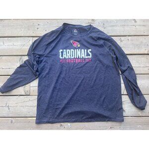 Majestic Arizona Cardinals NFL Shirt Men's Size XL Long Sleeve Scoop Neck Blue
